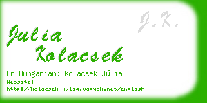 julia kolacsek business card